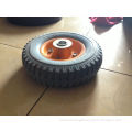 Solid Pu Flat Free Cart Wheels For Wheelbarrow , 2.50-4 Pu1410